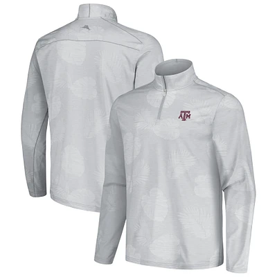 Men's Tommy Bahama Gray Texas A&M Aggies Sport Delray Frond Quarter-Zip Jacket