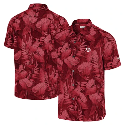 Chemise boutonnée Tommy Bahama Maroon Texas A&M Aggies pour homme, grande taille, Coast Nuevo Fronds IslandZone