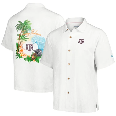Chemise boutonnée Tommy Bahama blanche Texas A&M Aggies Castaway Game Camp pour hommes