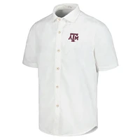 Men's Tommy Bahama White Texas A&M Aggies Coconut Point Palm Vista IslandZone Camp Button-Up Shirt