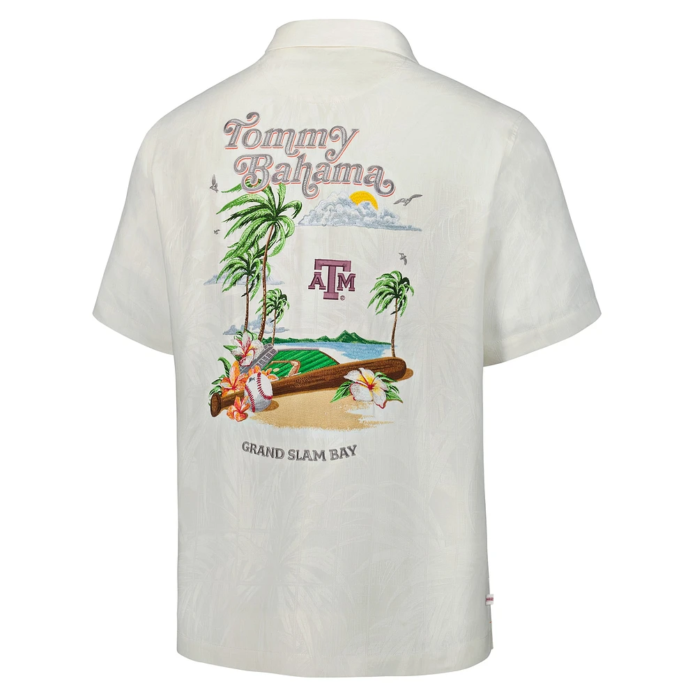 Men's Tommy Bahama White Texas A&M Aggies Grand Slam Bay Camp Button-Up Shirt