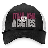 Men's Top of the World Black/White Texas A&M Aggies Stockpile Trucker Snapback Hat