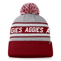 Men's Top of the World Heather Gray Texas A&M Aggies Frigid Cuffed Knit Hat with Pom
