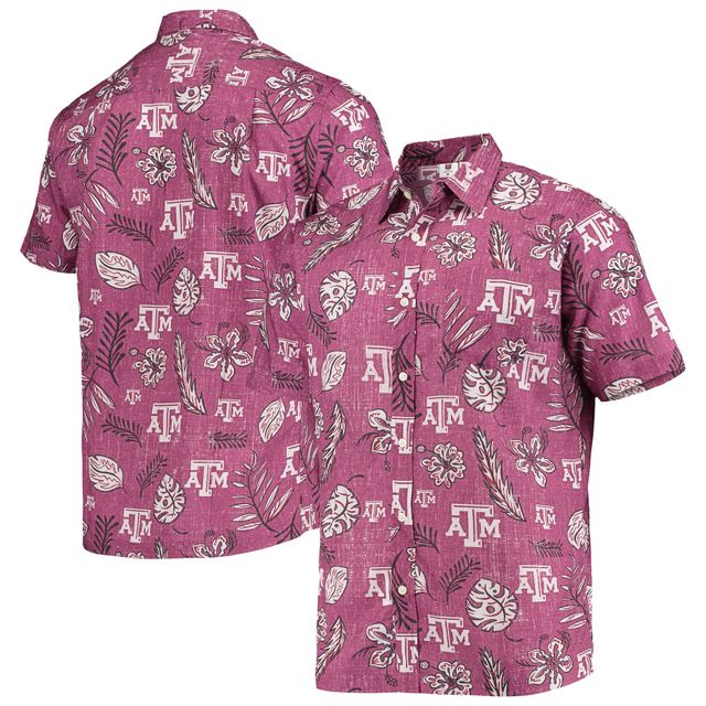 Chemise boutonnée à fleurs vintage Wes & Willy Texas A&M Aggies pour homme