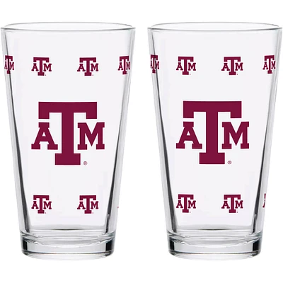 Texas A&M Aggies Two-Pack Knockout 16oz. Pint Glass Set