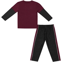 Toddler Colosseum Maroon/Black Texas A&M Aggies Long Sleeve T-Shirt & Pants Set