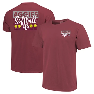 Unisex Maroon Texas A&M Aggies Gritty Softball Bats Comfort Colors T-Shirt