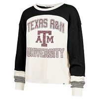 Women's '47  Cream Texas A&M Aggies Double Header Curve Raglan Long Sleeve T-Shirt