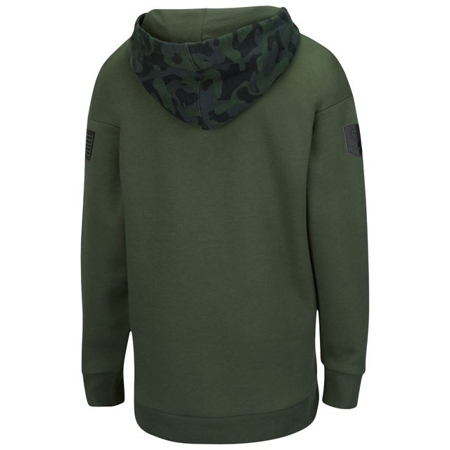 Sweat à capuche Colosseum Olive/Camo Texas A&M Aggies OHT Military Appreciation Extraction Chevron pour femme