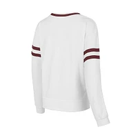 Women's Concepts Sport  White Texas A&M Aggies Borough French Terry Arch Over Long Sleeve T-Shirt