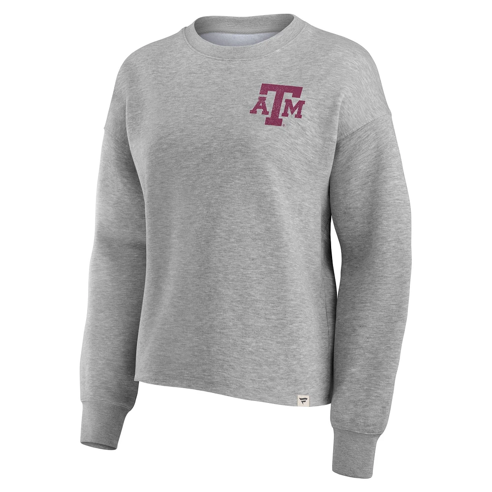 Sweat-shirt à enfiler Fanatics Heather Grey Texas A&M Aggies Ready Play Crew pour femmes