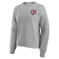 Sweat-shirt à enfiler Fanatics Heather Grey Texas A&M Aggies Ready Play Crew pour femmes