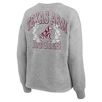 Sweat-shirt à enfiler Fanatics Heather Grey Texas A&M Aggies Ready Play Crew pour femmes