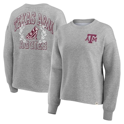 Sweat-shirt à enfiler Fanatics Heather Grey Texas A&M Aggies Ready Play Crew pour femmes
