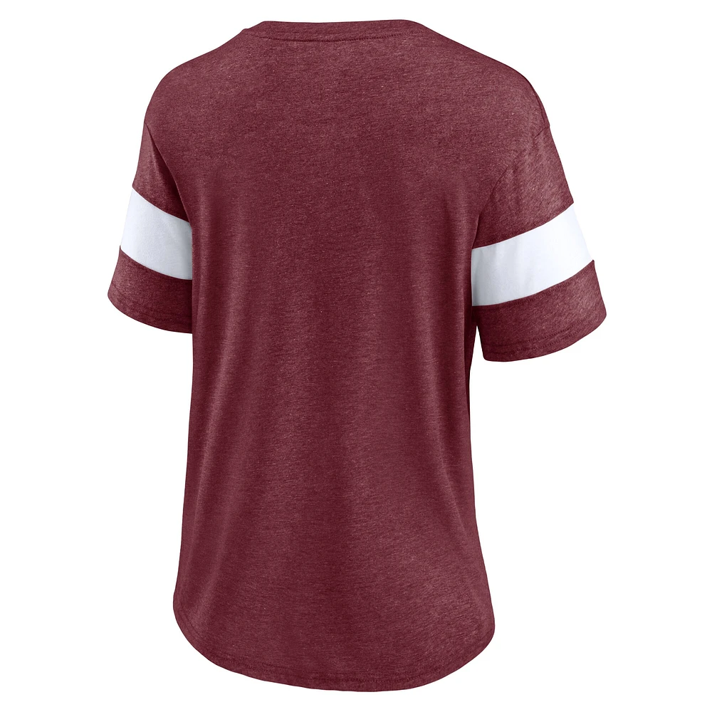 Women's Fanatics  Heather Maroon Texas A&M Aggies True Classics Give It All Fashion Tri-Blend V-Neck T-Shirt