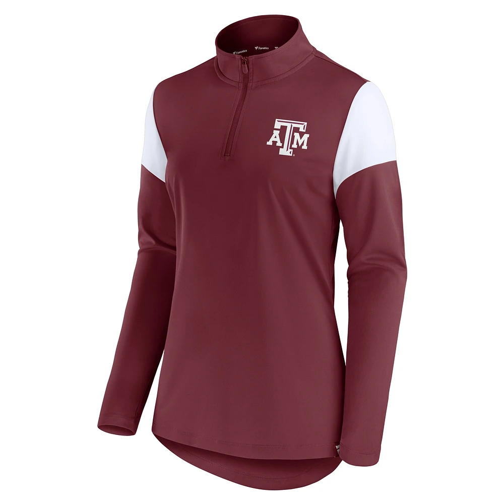 Women's Fanatics Maroon Texas A&M Aggies Block Party Quarter-Zip Top