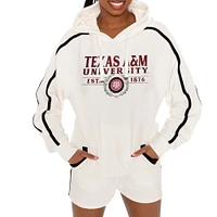 Women's Gameday Couture Cream Texas A&M Aggies Down, Set, Go Pullover Hoodie and Shorts Set