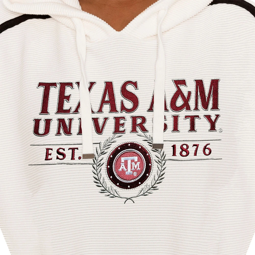 Women's Gameday Couture Cream Texas A&M Aggies Down, Set, Go Pullover Hoodie and Shorts Set