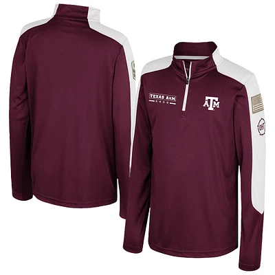 Youth Colosseum  Maroon Texas A&M Aggies OHT Military Appreciation Cyclone Quarter-Zip Windshirt