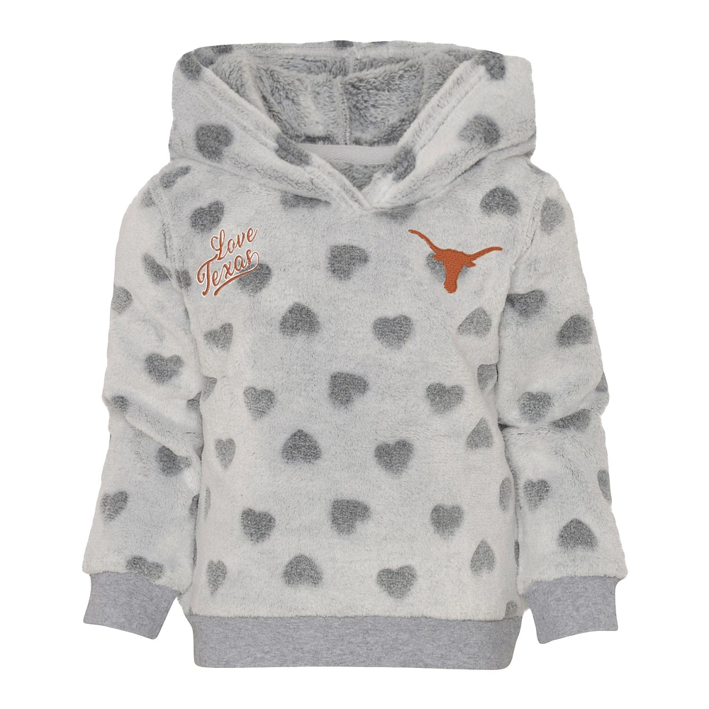 Girls Infant Gray/Black Texas Longhorns Heart To Pullover Hoodie and Leggings Set
