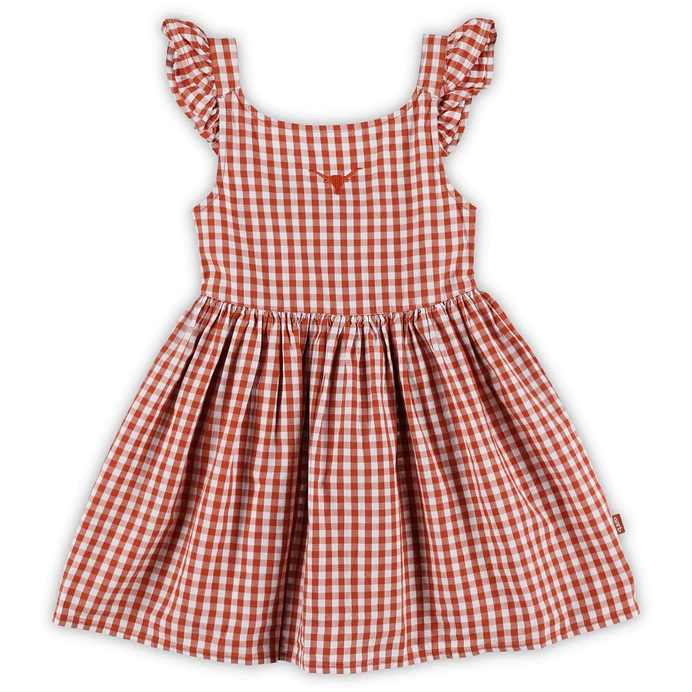 Girls Toddler Garb  Texas Orange Longhorns Constance Gingham Dress