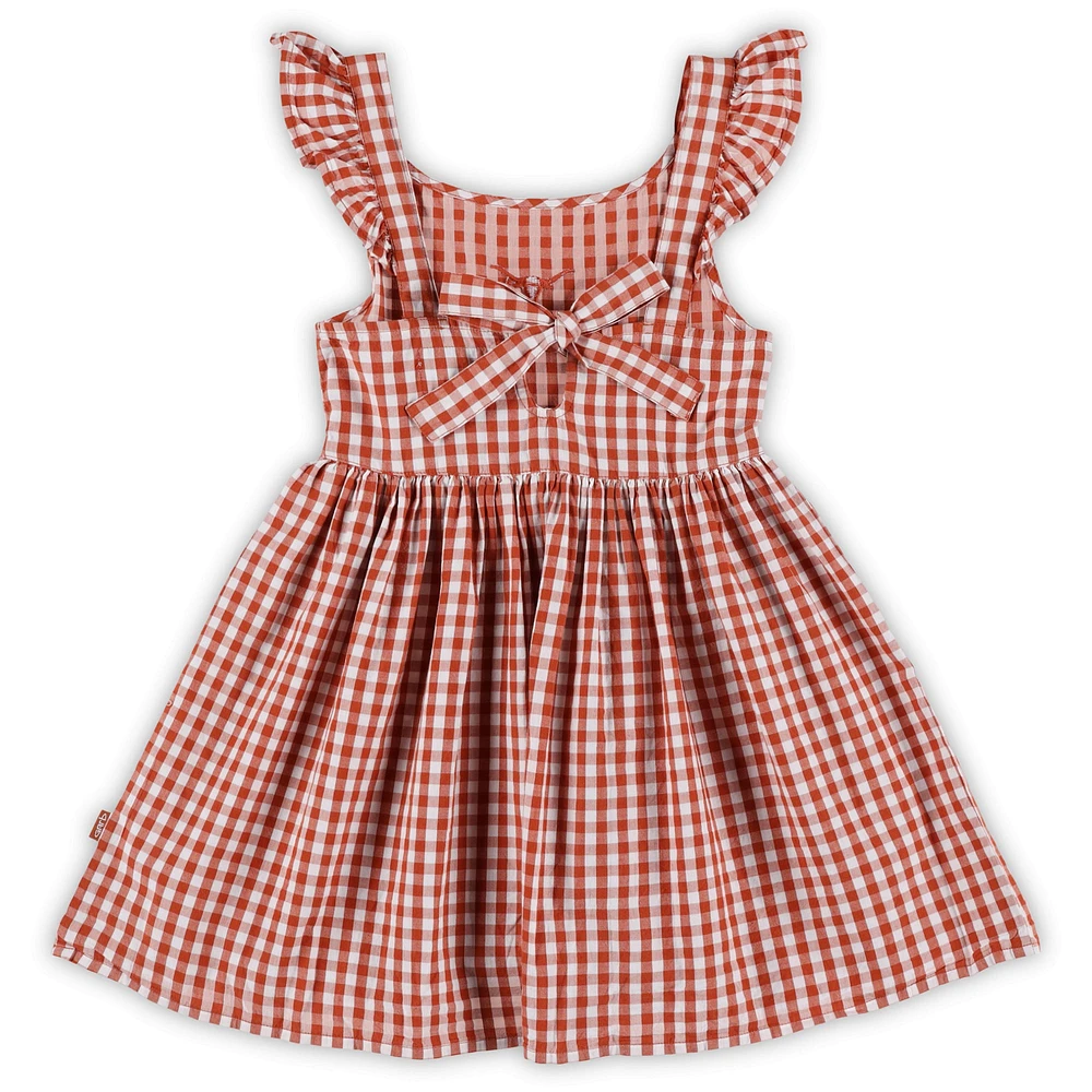 Girls Toddler Garb  Texas Orange Longhorns Constance Gingham Dress
