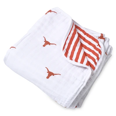 Couverture en mousseline à 4 couches Texas Longhorns pour bébé de 47 po x 47 po