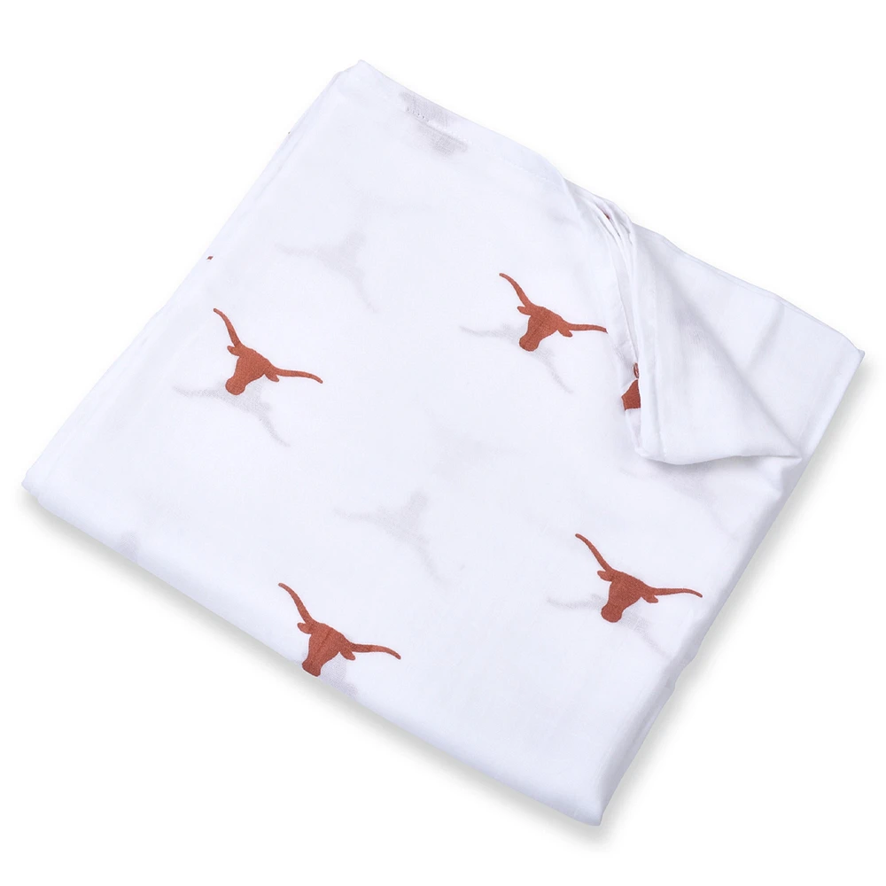 Infant Three Little Anchors White Texas Longhorns 47'' x 47'' Muslin Swaddle Blanket