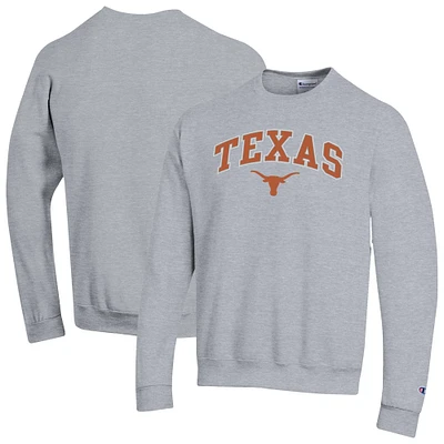 Sweat-shirt à enfiler avec logo Arch Over Champion Heather Grey Texas Longhorns pour homme