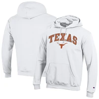 Men's Champion  White Texas Longhorns Arch Over Logo Pullover Hoodie