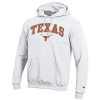 Men's Champion  White Texas Longhorns Arch Over Logo Pullover Hoodie