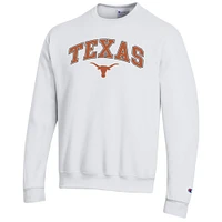 Men's Champion  White Texas Longhorns Arch Over Logo Pullover Sweatshirt