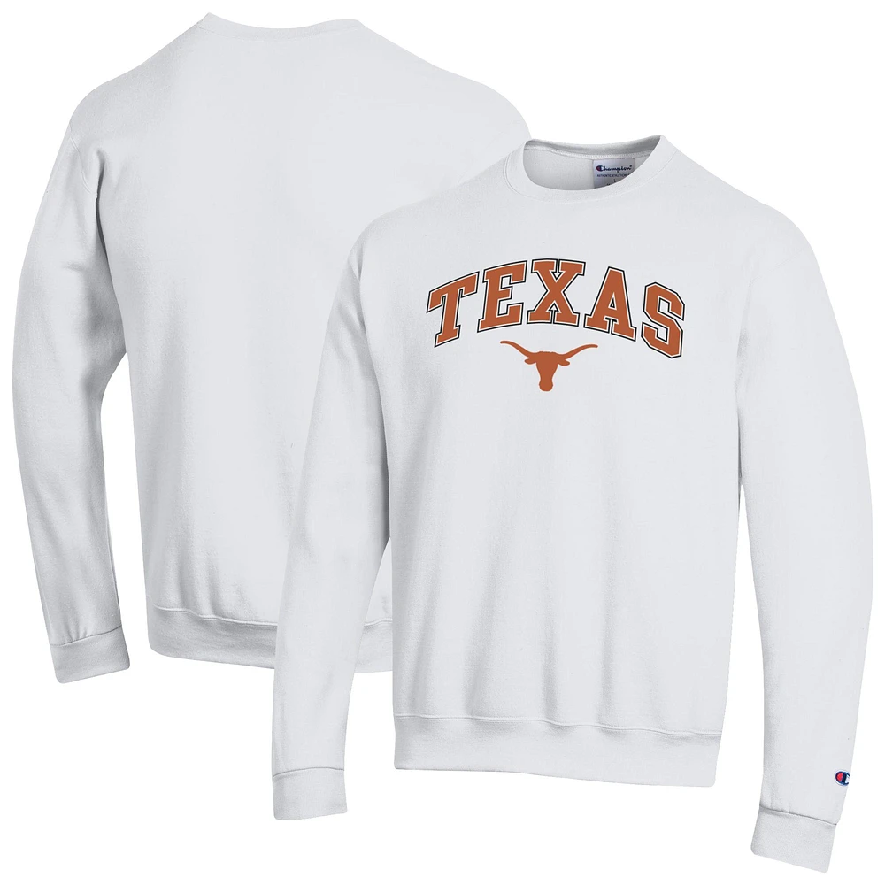 Men's Champion  White Texas Longhorns Arch Over Logo Pullover Sweatshirt