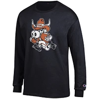 Men's Champion  Black Texas Longhorns Bevo Long Sleeve T-Shirt