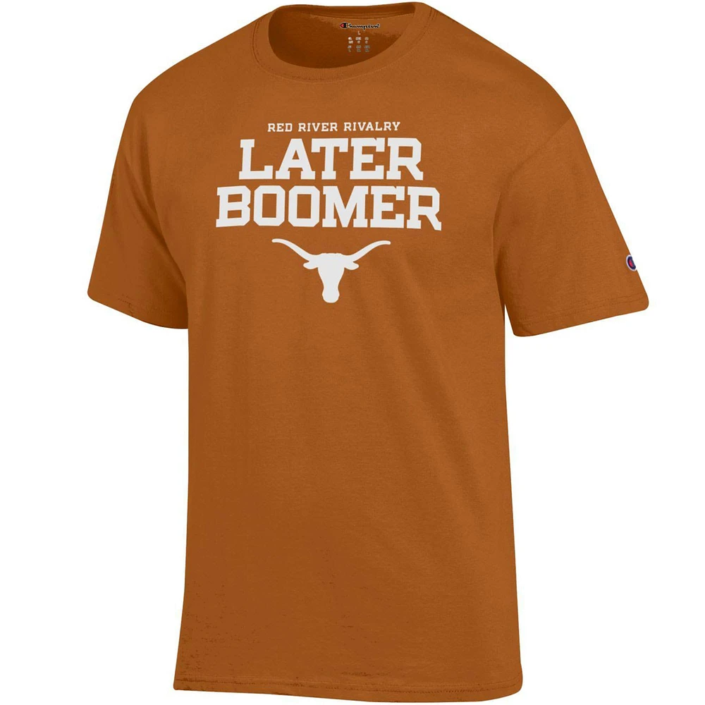 Men's Champion Texas Orange Longhorns Red River Rivalry Slogan T-Shirt