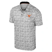 Men's Colosseum Black/White Texas Longhorns Big & Tall Allover Polo