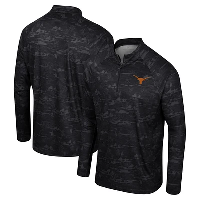 Men's Colosseum Black Texas Longhorns Carson Raglan Quarter-Zip Jacket