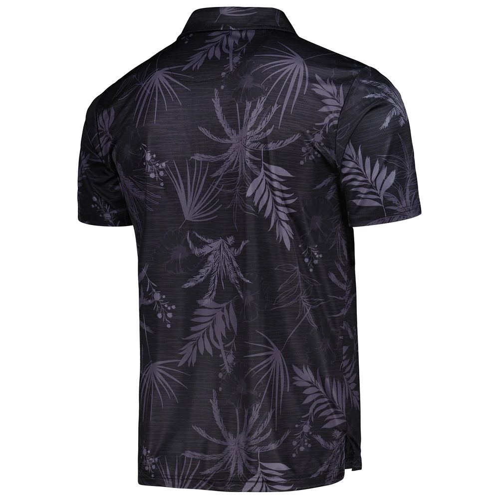 Men's Colosseum Black Texas Longhorns Palms Team Polo