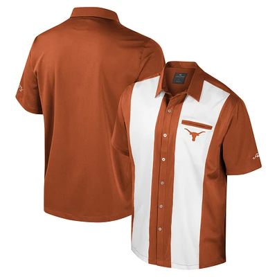 Chemise boutonnée de bowling orange Texas Longhorns Strike pour homme, Colosseum