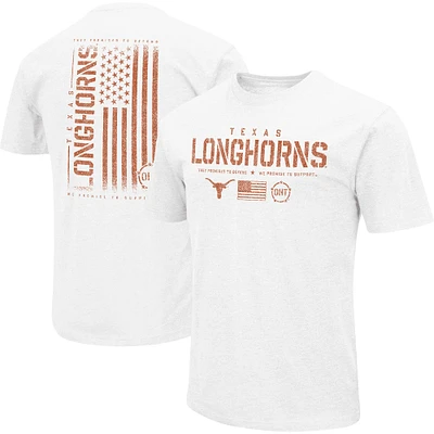 Men's Colosseum White Texas Longhorns OHT Military Appreciation Flag 2.0 T-Shirt
