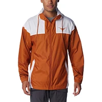 Men's Columbia Texas Orange Longhorns Flash Challenger Omni-Shade Full-Zip Hoodie Windbreaker
