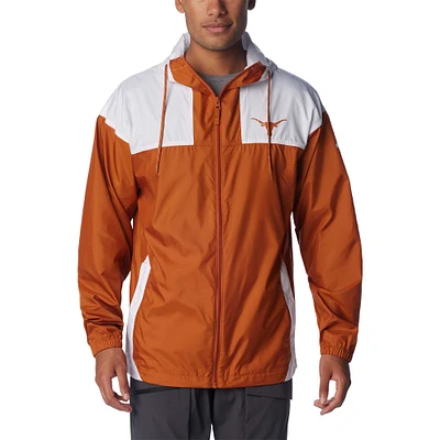 Men's Columbia Texas Orange Longhorns Flash Challenger Omni-Shade Full-Zip Hoodie Windbreaker
