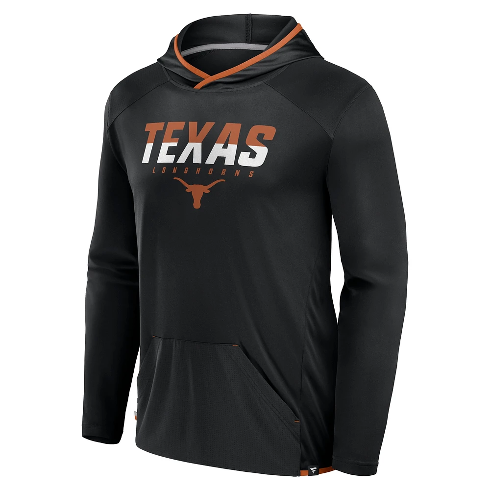 Men's Fanatics Black/Texas Orange Texas Longhorns Transitional Hoodie T-Shirt