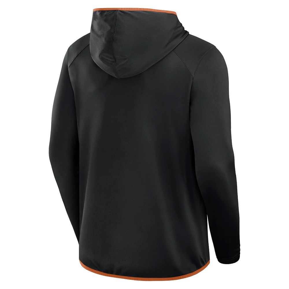 Men's Fanatics Black/Texas Orange Texas Longhorns Transitional Hoodie T-Shirt