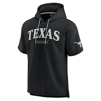 Men's Fanatics Black Texas Longhorns Ready Short Sleeve Pullover Hoodie
