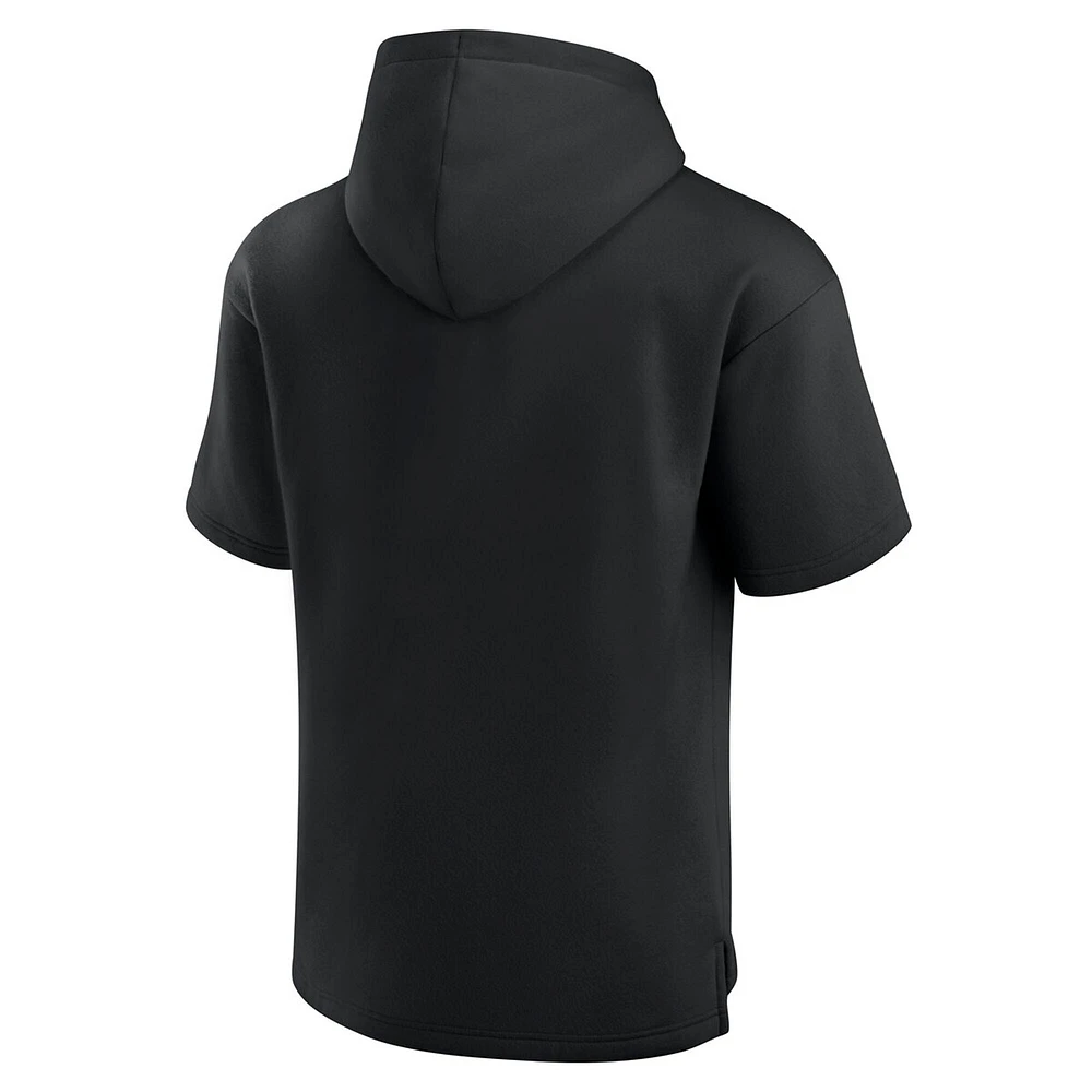 Men's Fanatics Black Texas Longhorns Ready Short Sleeve Pullover Hoodie