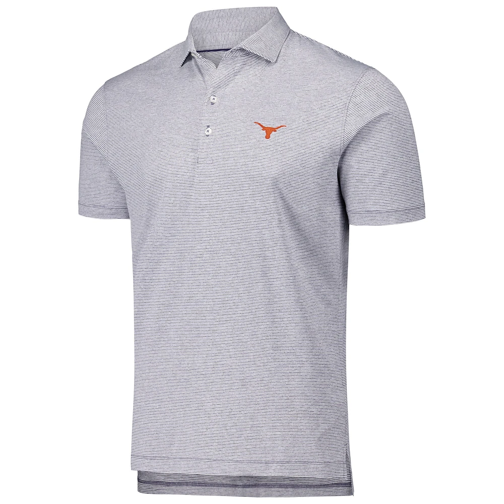 Men's johnnie-O Navy Texas Longhorns Lyndon Striped Jersey Performance Polo