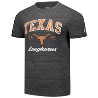 Men's League Collegiate Wear Charcoal Texas Longhorns  Arch Script Victory Falls Tri-Blend T-Shirt