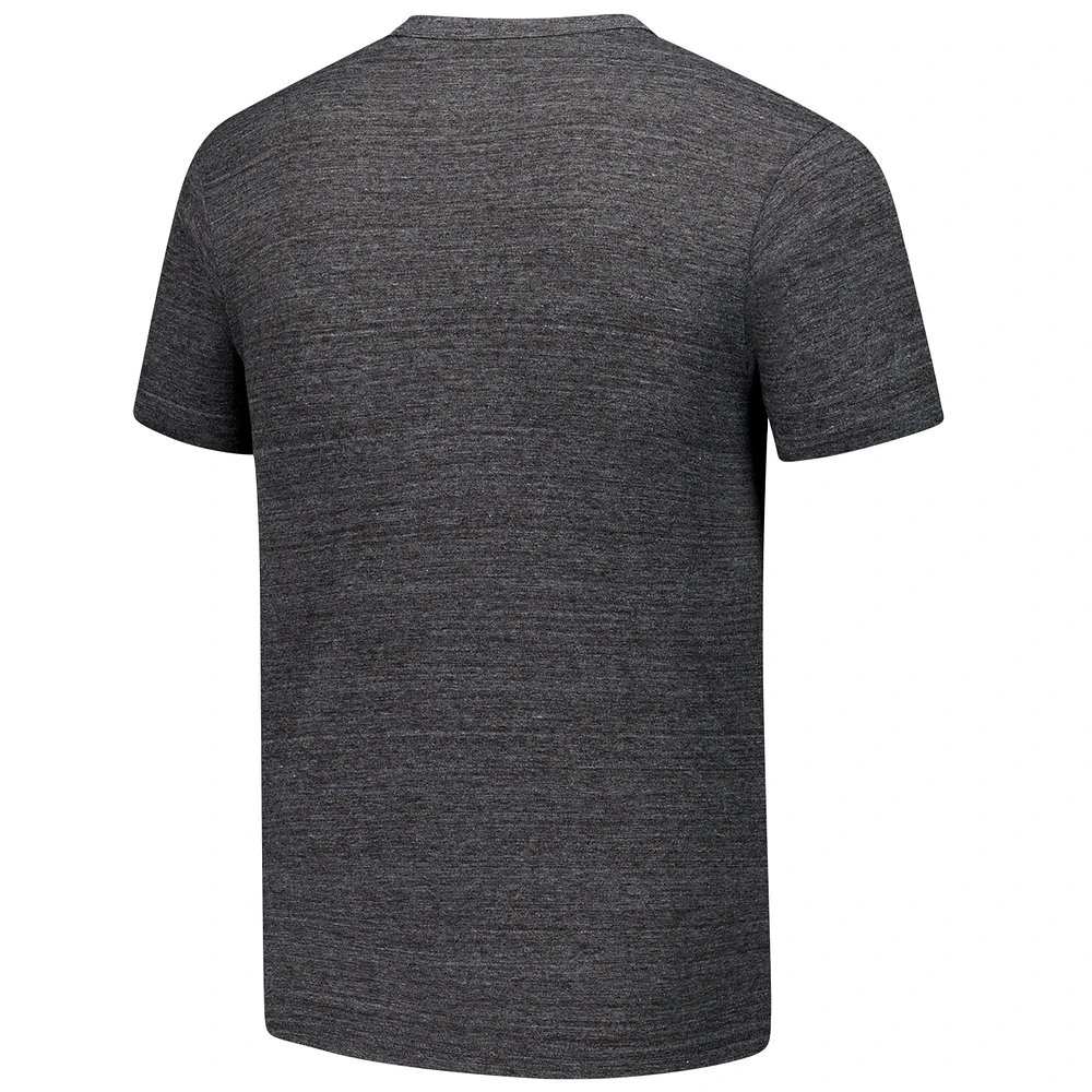 Men's League Collegiate Wear Charcoal Texas Longhorns  Arch Script Victory Falls Tri-Blend T-Shirt