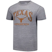 Men's League Collegiate Wear Heather Gray Texas Longhorns Tall Arch 2.0 Victory Falls Tri-Blend T-Shirt